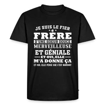 Frère Et Sœur Cadeau Humour Cadeau - T-shirt Premium bio Homme - noir - Devant - Nico (187cm)