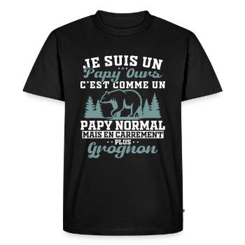 I'm a Grandpa Bear Grumpy Grandpa Gift Humor Grandpa - Men's Premium Organic T-Shirt - black - Front - Nico (187cm)