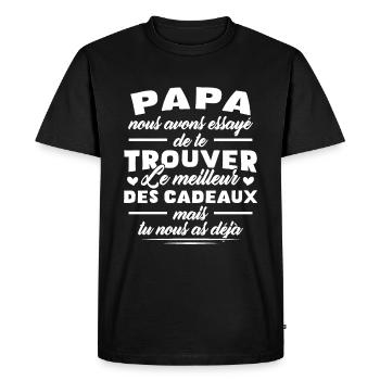 Dad, we tried to find you gifts - Men's Premium Organic T-Shirt - black - Front - Nico (187cm)