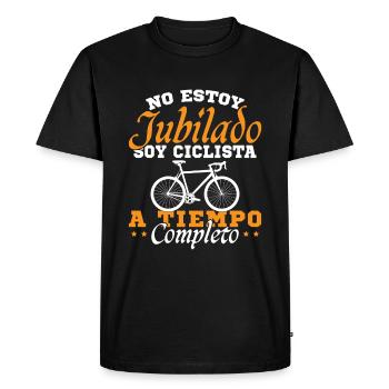 Je suis un cycliste à temps plein - T-shirt Premium bio Homme - noir - Devant - Nico (187cm)