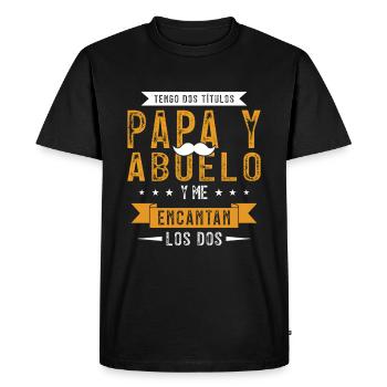I have two titles Dad and Funny Grandpa - Men's Premium Organic T-Shirt - black - Front - Nico (187cm)