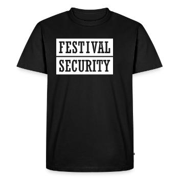 Chemise de soirée · FESTIVAL SECURITY · Cadeau - T-shirt Premium bio Homme - noir - Devant - Nico (187cm)