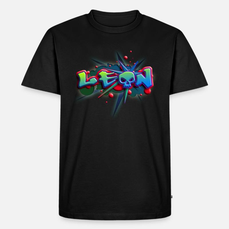 leon_a_012014 - Männer Premium Bio T-Shirt - Schwarz