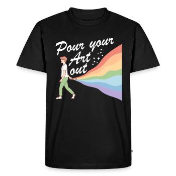 Professeur d’art Drôle de dicteur Cours d’art Cours d’art - T-shirt Premium bio Homme - noir - Devant - Nico (187cm)