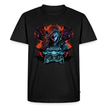 Gaming Punisher - Gamer Nerd Video Game Console PC - Men's Premium Organic T-Shirt - black - Front - Nico (187cm)
