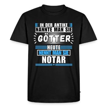Gods in Antiquity. Today notary - Men's Premium Organic T-Shirt - black - Front - Nico (187cm)