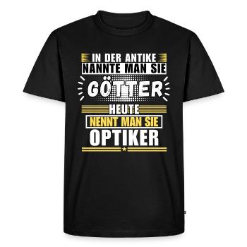 Dieux dans l'Antiquité. Aujourd'hui opticien - T-shirt Premium bio Homme - noir - Devant - Nico (187cm)