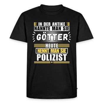 Les dieux dans l’Antiquité. Aujourd’hui policier - T-shirt Premium bio Homme - noir - Devant - Nico (187cm)