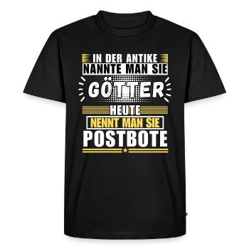Les dieux dans l’Antiquité. Aujourd’hui facteur - T-shirt Premium bio Homme - noir - Devant - Nico (187cm)