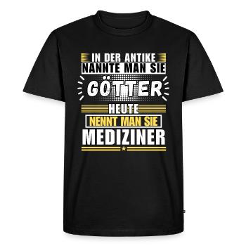 Dieux dans l'Antiquité. Aujourd'hui un médecin - T-shirt Premium bio Homme - noir - Devant - Nico (187cm)