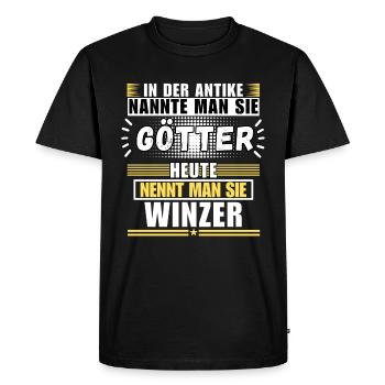 Gods in antiquity. Today winemaker - Men's Premium Organic T-Shirt - black - Front - Nico (187cm)
