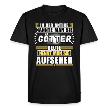 Gods in antiquity. Overseer today - Men's Premium Organic T-Shirt - black - Front - Nico (187cm)