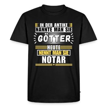 Gods in antiquity. Notary today - Men's Premium Organic T-Shirt - black - Front - Nico (187cm)