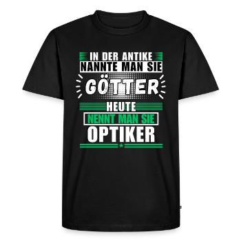 Dieux dans l'Antiquité. Aujourd'hui opticien - T-shirt Premium bio Homme - noir - Devant - Nico (187cm)