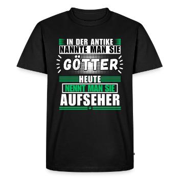 Gods in Antiquity. Today Overseer - Men's Premium Organic T-Shirt - black - Front - Nico (187cm)