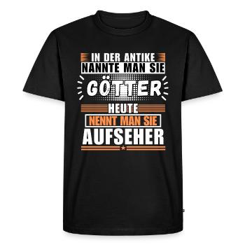 Gods in Antiquity. Today Overseer - Men's Premium Organic T-Shirt - black - Front - Nico (187cm)