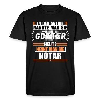 Les dieux dans l’Antiquité. Aujourd’hui notaire - T-shirt Premium bio Homme - noir - Devant - Nico (187cm)