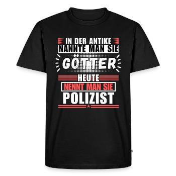 Les dieux dans l’Antiquité. Aujourd’hui policier - T-shirt Premium bio Homme - noir - Devant - Nico (187cm)