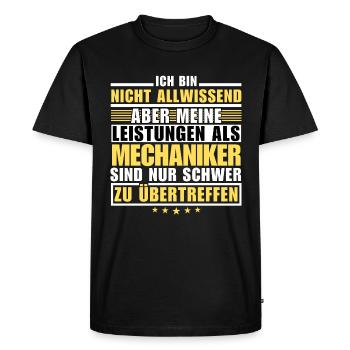 Unmatched performance as a mechanic - Men's Premium Organic T-Shirt - black - Front - Nico (187cm)