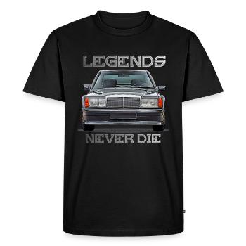 Les légendes de la W201 190E ne meurent jamais - T-shirt Premium bio Homme - noir - Devant - Nico (187cm)