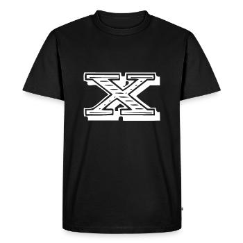 lettre X - T-shirt Premium bio Homme - noir - Devant - Nico (187cm)
