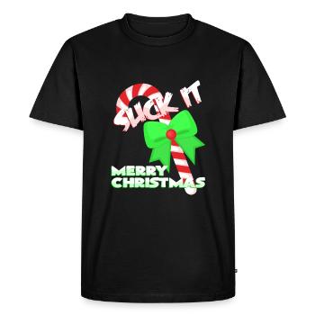 Bonbon canne noël - T-shirt Premium bio Homme - noir - Devant - Nico (187cm)
