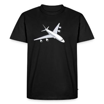 Airplane Passenger Plane Jet Plane - Men's Premium Organic T-Shirt - black - Front - Nico (187cm)