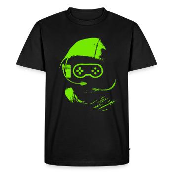 Gamer - nerd - gaming - nerdy - Geschenk - Männer Premium Bio T-Shirt - Schwarz - Vorne - Nico (187cm)