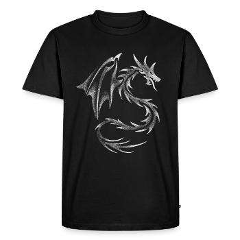 Dotwork Dragon - Men's Premium Organic T-Shirt - black - Front - Nico (187cm)