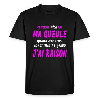 J'AI RAISON - T-shirt Premium bio Homme - noir - Devant - Nico (187cm)