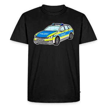 Voiture de police allemande, voiture de police, voiture de patrouille - T-shirt Premium bio Homme - noir - Devant - Nico (187cm)