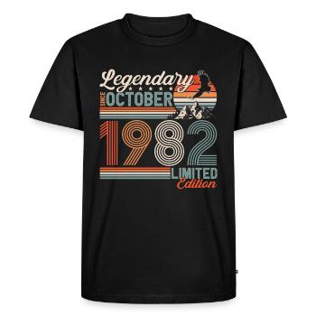 Légendaire Octobre 1982 Anniversaire de naissance - T-shirt Premium bio Homme - noir - Devant - Nico (187cm)