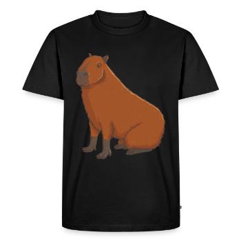 Capybara siège - T-shirt Premium bio Homme - noir - Devant - Nico (187cm)