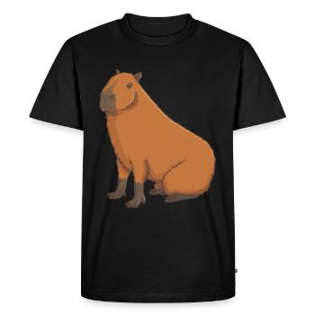 Capybara sucré - T-shirt Premium bio Homme - noir - Devant - Nico (187cm)