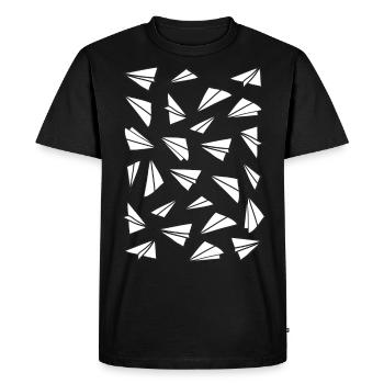 Avions en papier - T-shirt Premium bio Homme - noir - Devant - Nico (187cm)