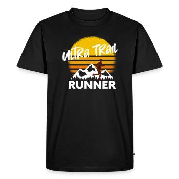 Trail running & mountain running, ultra traileur - T-shirt Premium bio Homme - noir - Devant - Nico (187cm)