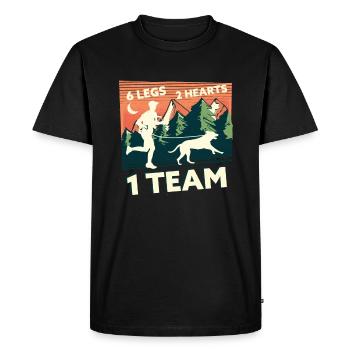 Randonnée avec chien, randonnée avec un chien, sports canins en plein air - T-shirt Premium bio Homme - noir - Devant - Nico (187cm)