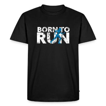 Vintage Born To run, forcé de travailler - T-shirt Premium bio Homme - noir - Devant - Nico (187cm)