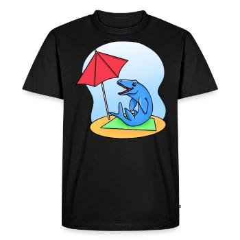 Mosasaurus Sunbathing - Men's Premium Organic T-Shirt - black - Front - Nico (187cm)