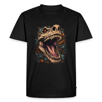 Dinosaure effrayant - T-shirt Premium bio Homme - noir - Devant - Nico (187cm)