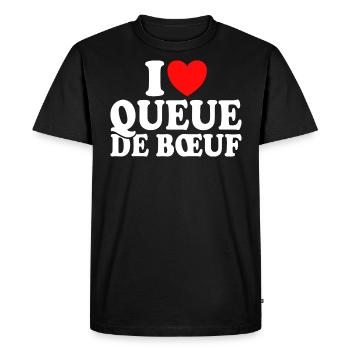 Boucher I Love Queue De Boeuf - T-shirt Premium bio Homme - noir - Devant - Nico (187cm)