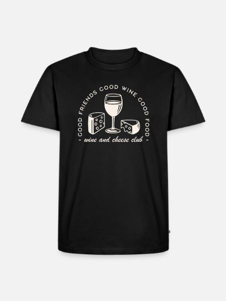 Wine and cheese party night - Men's Premium Organic T-Shirt - black