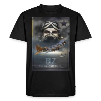 B17 Forteresse volante - T-shirt Premium bio Homme - noir - Devant - Nico (187cm)