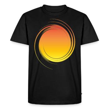 Tourbillon - Spirale dorée - Soleil - T-shirt Premium bio Homme - noir - Devant - Nico (187cm)