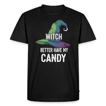 Witch Better Have My Candy - Funny Halloween - Men's Premium Organic T-Shirt - black - Front - Nico (187cm)