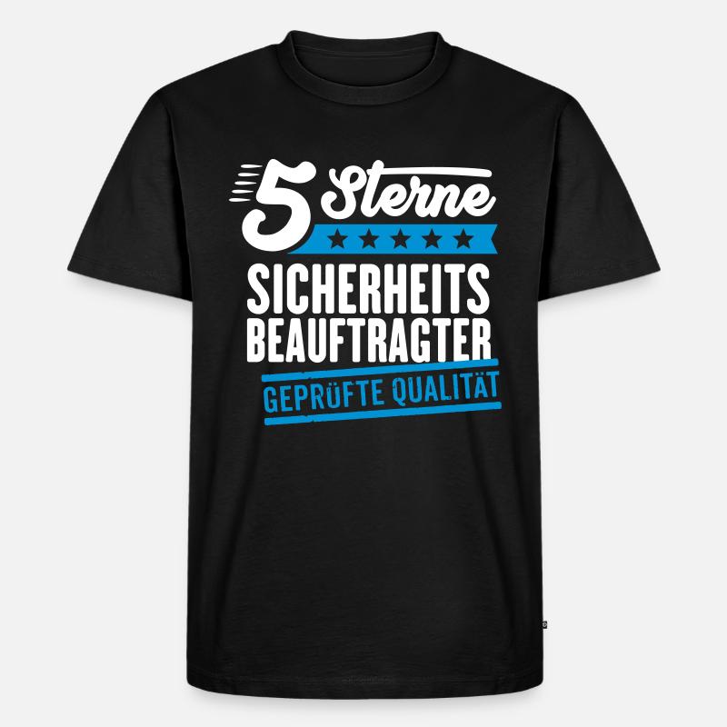 5Sterne Sicherheitsbeauftragter - Männer Premium Bio T-Shirt - Schwarz