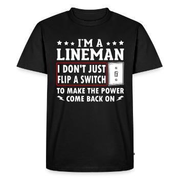 Électricien de lignes électriques - T-shirt Premium bio Homme - noir - Devant - Nico (187cm)