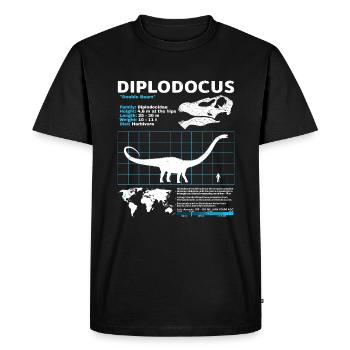 Fiche technique du Diplodocus - T-shirt Premium bio Homme - noir - Devant - Nico (187cm)