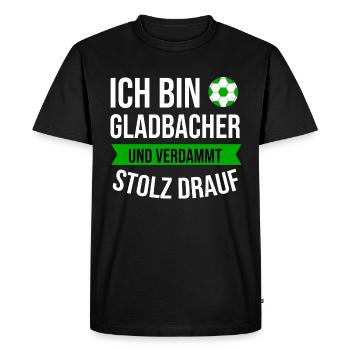 Mönchengladbach Gladbacher - Männer Premium Bio T-Shirt - Schwarz - Vorne - Nico (187cm)