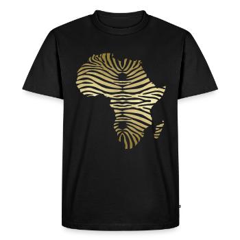 Map Africa Zebra Print Cool Safari Zebraprint - Men's Premium Organic T-Shirt - black - Front - Nico (187cm)